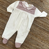 Pink crewneck cardigan newborn Mi Lucero x LA NUVOLA LAB I24064