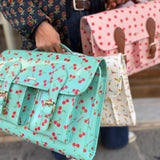 Borsa cartella grande con tracolla lilla con fiorellini Naj-Oleari