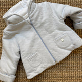 Giacchino newborn trapuntato celeste con cappuccio DBI25802