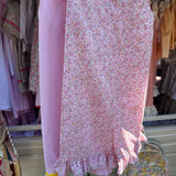 Tutina LAB fiorellini rosa e pesca con frill