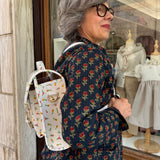 Borsa cartella grande con tracolla bianco con fiorellini colorati Naj-Oleari