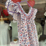 Abito LAB fiorellini con ricamo punto smock