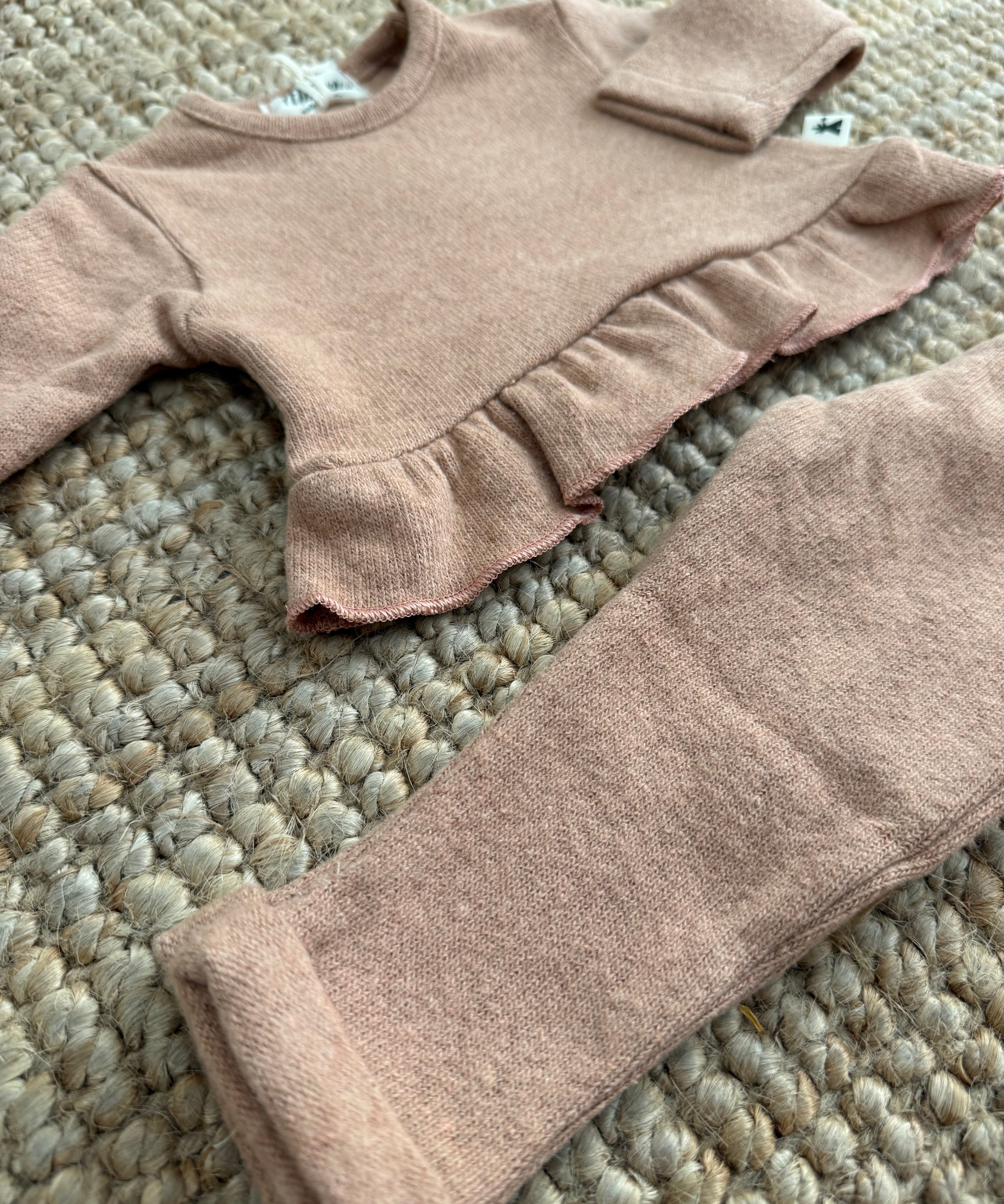 Completo in maglina rosa leggings BK4603 BK5303 Petit Indi