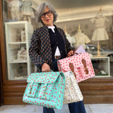 Borsa cartella grande con tracolla rosa con lamponi Naj-Oleari