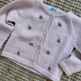 Cardigan rosa con ricamo a mano fiori Mi Lucero x LA NUVOLA LAB 24064