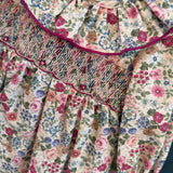 Pagliaccetto Anthea fantasia fiori con ricamo smock 37013 Kidiwi