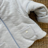 Giacchino newborn trapuntato celeste con cappuccio DBI25802