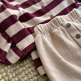 Completo newborn rigoni rosa e bordeaux e pantalone basic 138409 138305 Time to Bloom