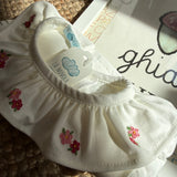 Polo LAB Gigliola latte con collo frill ricamato a mano