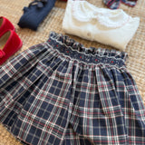 Gonna Louise tartan con ricamo e bretelline 37273 Kidiwi