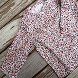 Shirt with pink, burgundy and light blue flowers 73756