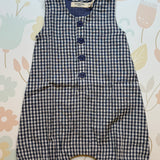 Pagliaccetto senza maniche vichy blu e bianco Pigeon 26BABASC