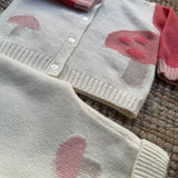 Completo cardigan e ghettine fungo intarsiato I Ferrarini 2511/402 2511/403
