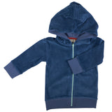 Felpa hoodie con cappuccio velour blu 23VELHNI