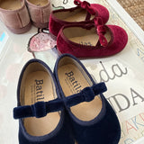 Ballerine in velluto blu con fiocco Batilas 163051