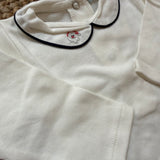 Body LAB Natale con colletto ricamato babbo natale manica lunga