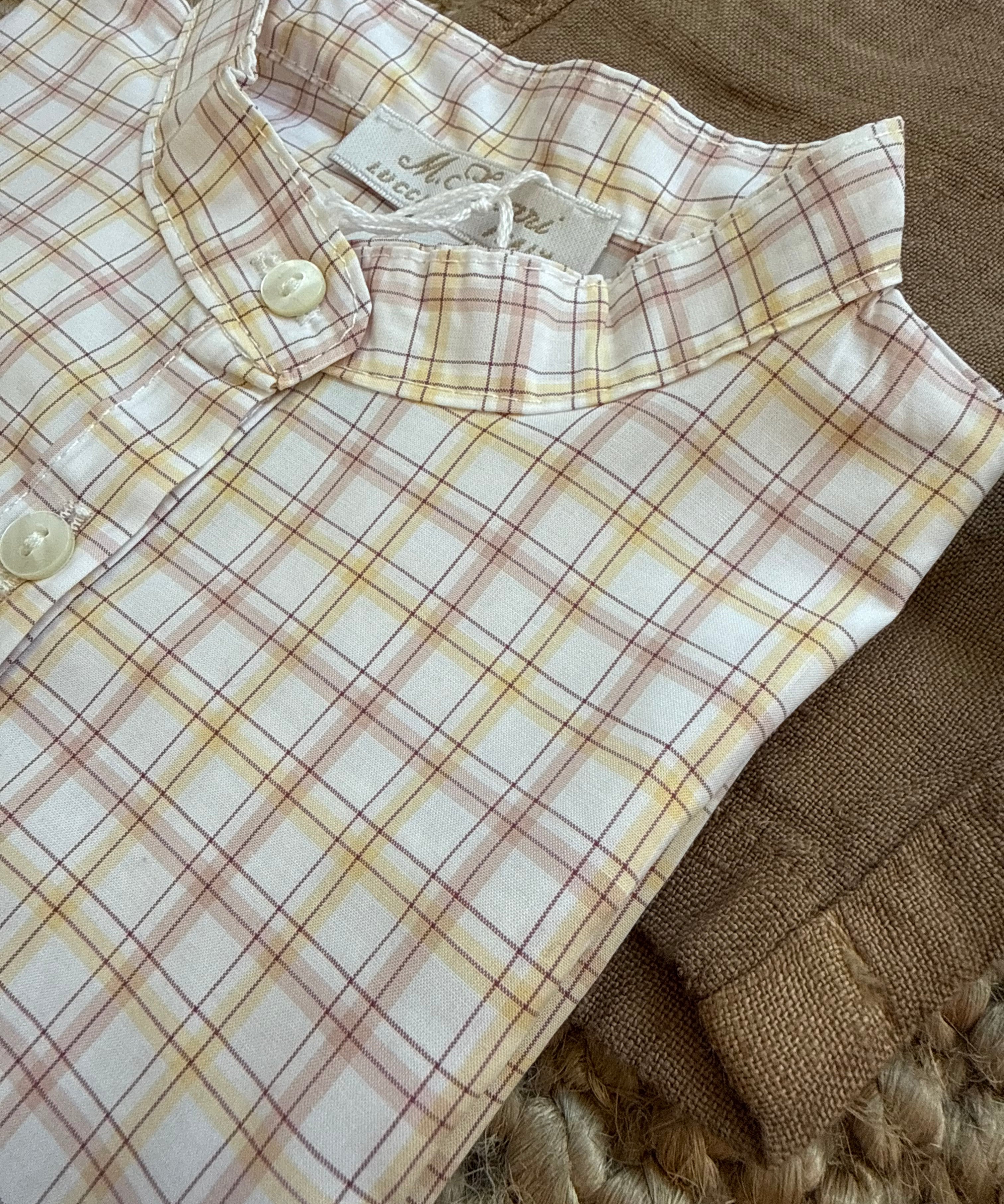 Camicia coreana quadro pesca e giallo Mariella Ferrari CAD4
