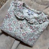 Camicia fantasia fiori rosa colletto ricamato punto smock Malvi F26M023CAPA
