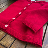 Red Crewneck Cardigan Mi Lucero x LA NUVOLA LAB I24064