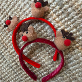 Cerchietto LAB rivestito in velluto con renne