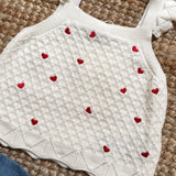 Top con cuoricini ricamati DK326