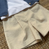 Shorts LAB in velluto a coste larghe sabbia