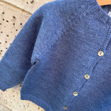 Cardigan girocollo avio con costurini Mi Lucero x LA NUVOLA LAB 26269