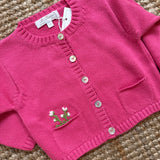 Cardigan fucsia con ricamo fatto a mano Mariella Ferrari MAF6