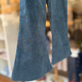 Pantalone zampetta LAB Laila in velluto a coste petrolio