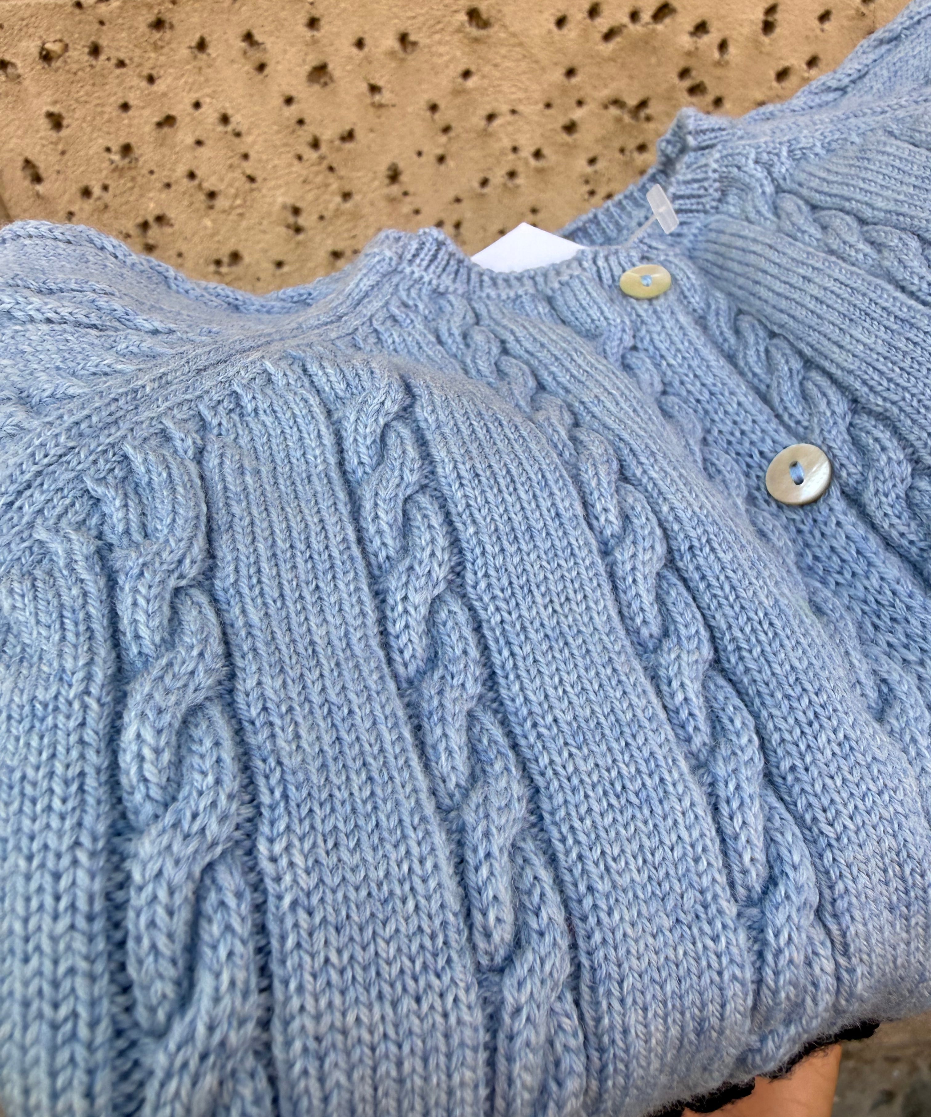 Cardigan trecce azzurro Mi Lucero x LA NUVOLA LAB 26295