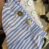 Bloomers LAB coulotte in cotone righe azzurro e bianco