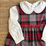 Abito scamiciato LAB tartan rifinito con serpentina in velluto