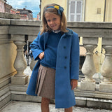 Cappotto in lana azzurro I251001
