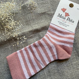 Calzino righe rosa chiaro e scuro 1263M Meia Pata