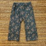 Pantalone LAB velluto a costine stampa fiori base carta da zucchero