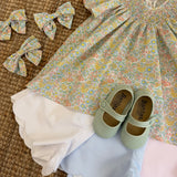 Camicetta fantasia fiorellini ricamo smock Bergenie Kidiwi 36142