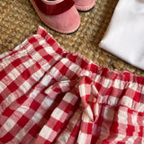 Shorts quadri grandi rosso e bianco Malvi & Co S26M031SHQB
