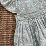 Abito fiorellini con ricamo smock rosa Tartaleta B8031