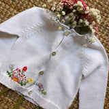 Cardigan bianco con ricamato Mi Lucero x LA NUVOLA LAB I26108