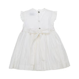 Abito Capri bianco con ricamo smock rosa Tartaleta B8101