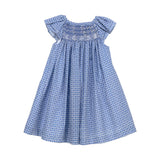 Abito Soleil fantasia azzurro ricamo smock Tartaleta B8142