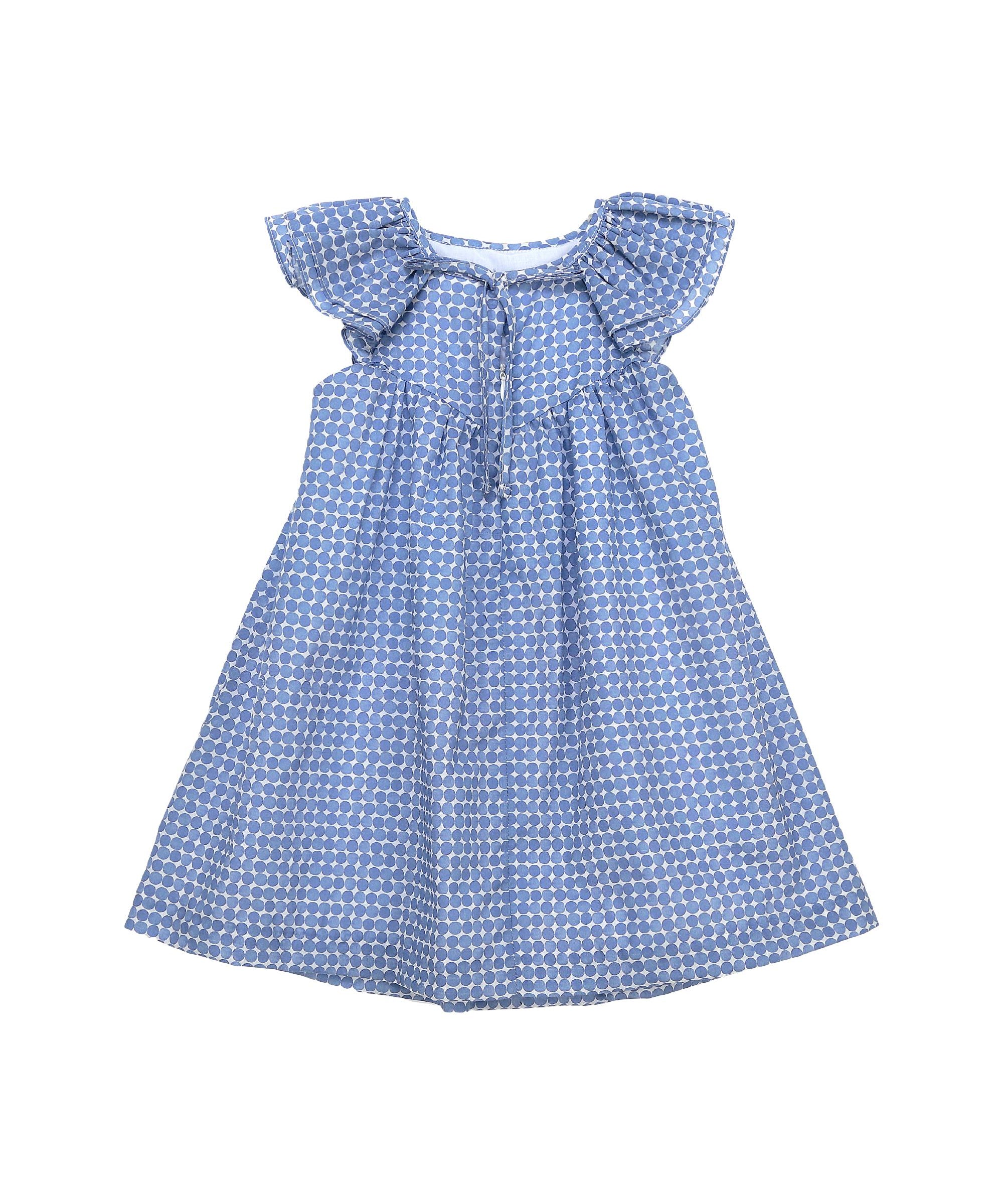 Abito Soleil fantasia azzurro ricamo smock Tartaleta B8142