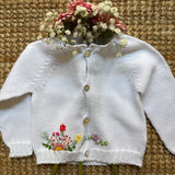 Cardigan bianco con ricamato Mi Lucero x LA NUVOLA LAB I26108