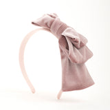 Double bow headband pink velvet GN29064