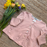 Giacchina LAB cardigan in felpa rosa Nicole tasca frill