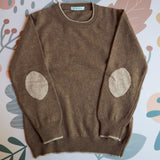 LAB crew neck sweater mixed cashmere dove gray sand profiles