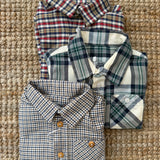 Camicia in flanella quadro piccolo toni beige DK529 DrKid