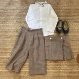 Pantalone palazzo con pences pied de poule Mariella Ferrari PTE5