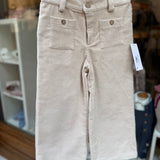 Pantalone palazzo in velluto a coste larghe burro B9940 Tartaleta