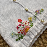 Cardigan bianco con ricamato Mi Lucero x LA NUVOLA LAB I26108